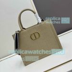 Replica CD Di0r Book Tote Shopping Bag Small Size Khaki Color